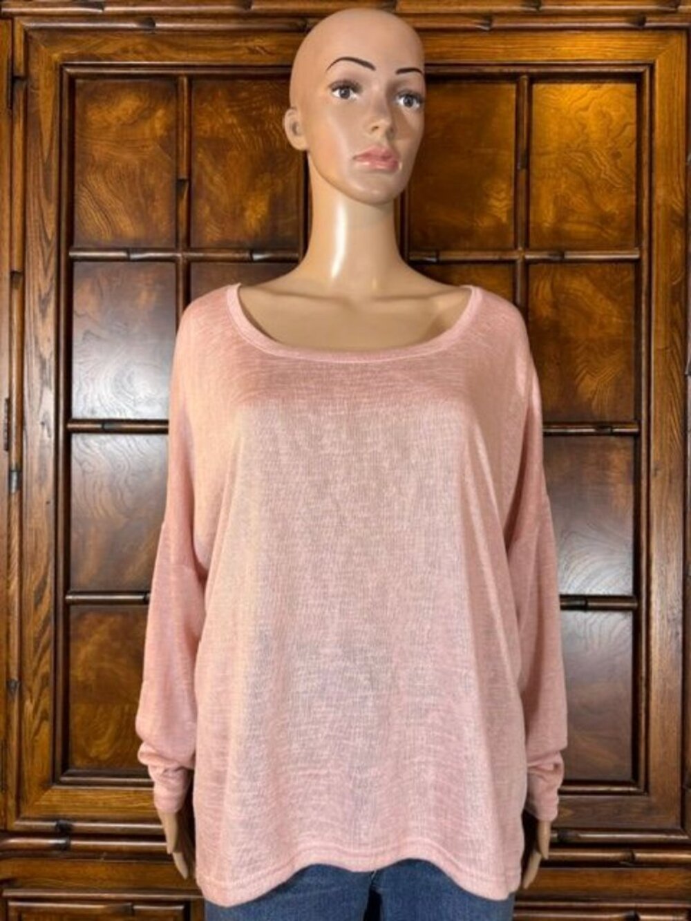 WE English Rose Dolman Sleeve On/Off Shoulder Hi Low Stretch Knit Curved Hem Top